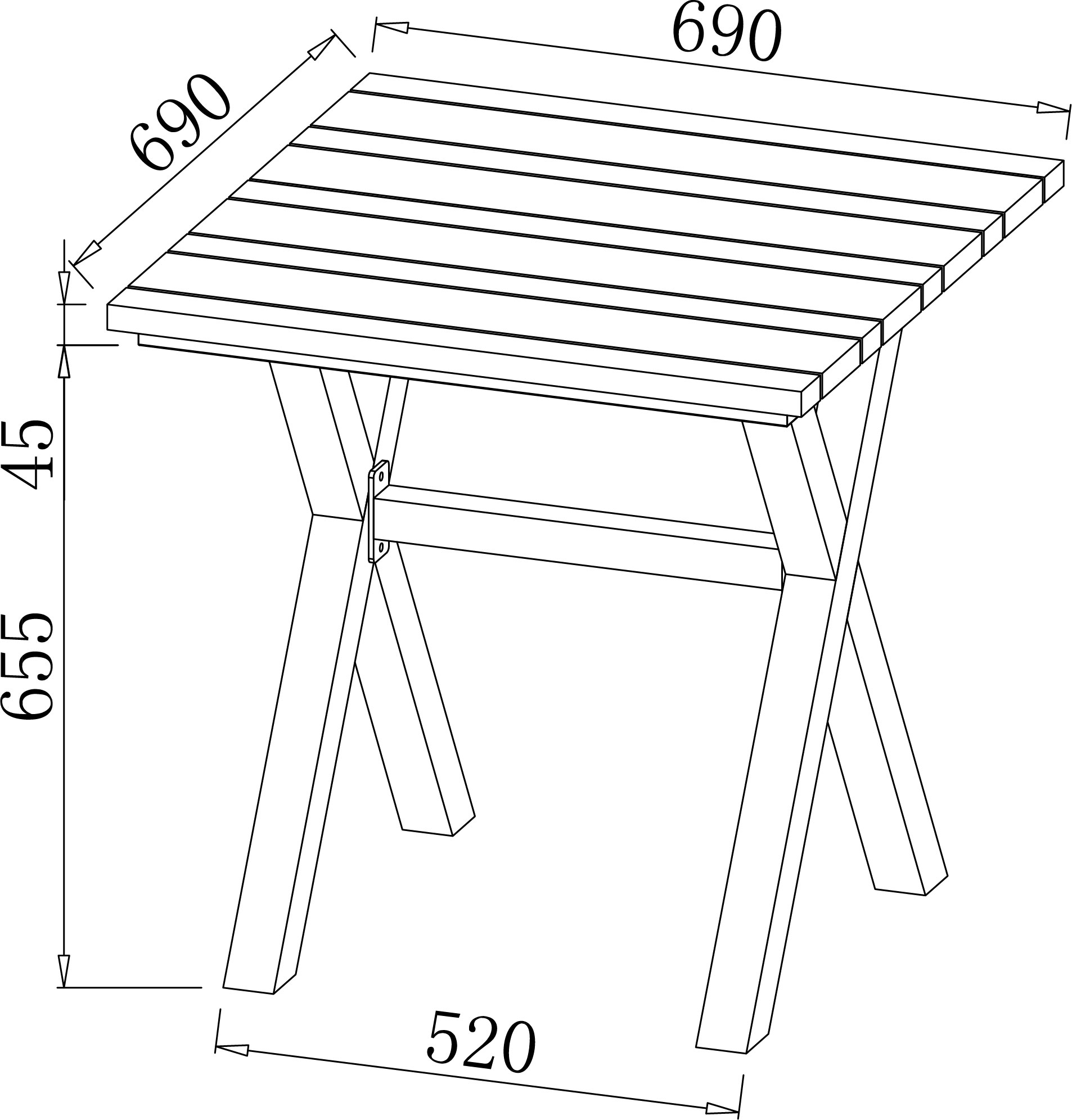 Arley Bistro Set dimensions